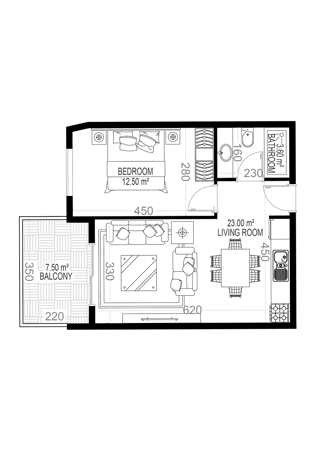 1+1 Apartment for sale in Yekta Sungate Residence, Gazipasa, Turkey No. 24