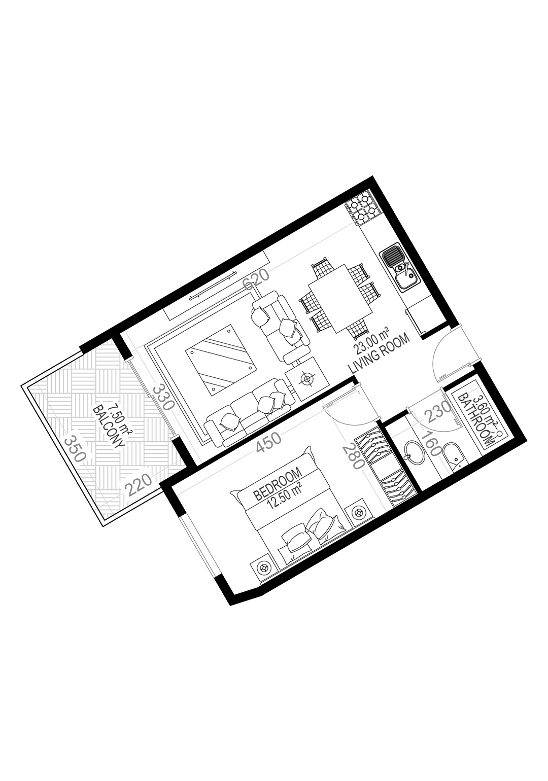 1+1 Apartment for sale in Yekta Sungate Residence, Gazipasa, Turkey No. 11