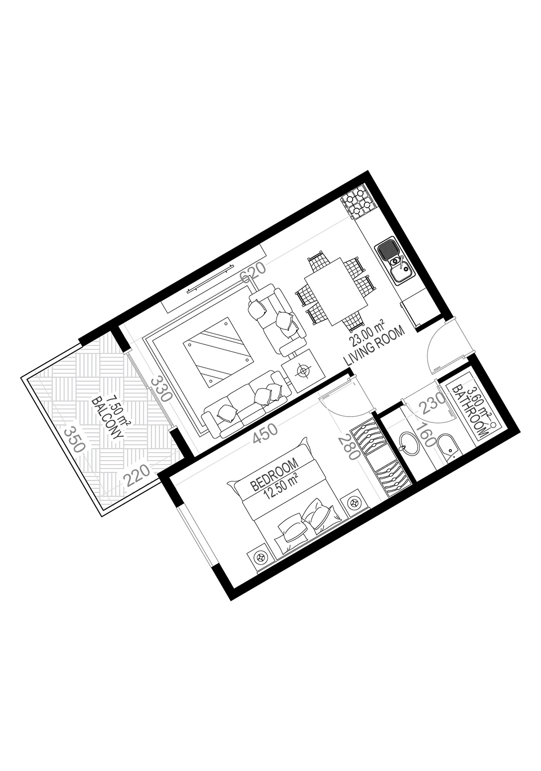 1+1 Apartment for sale in Yekta Sungate Residence, Gazipasa, Turkey No. 26