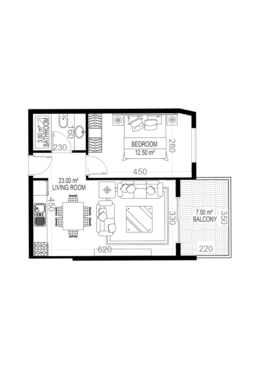 1+1 Apartment for sale in Yekta Sungate Residence, Gazipasa, Turkey No. 33
