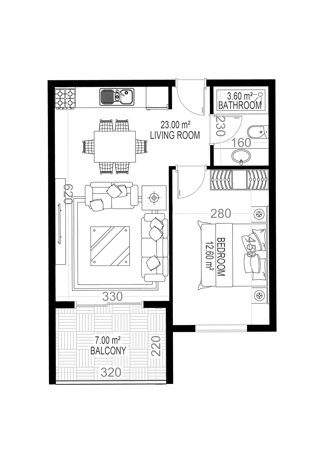 1+1 Apartment for sale in Yekta Sungate Residence, Gazipasa, Turkey No. 21