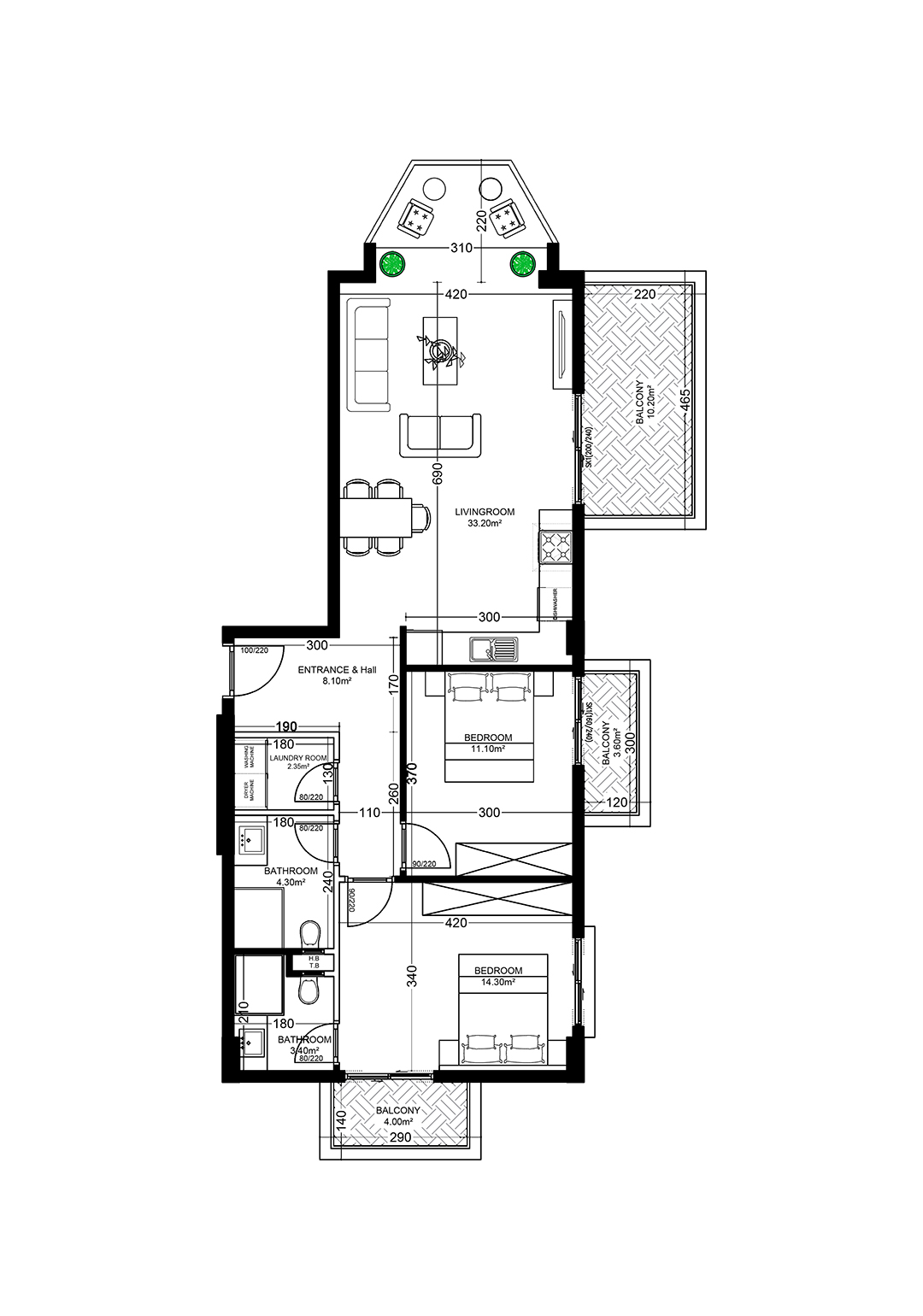 2+1 Apartment for sale in Building E, Yekta Golden Valley, Oba, Alanya, Turkey No. 12