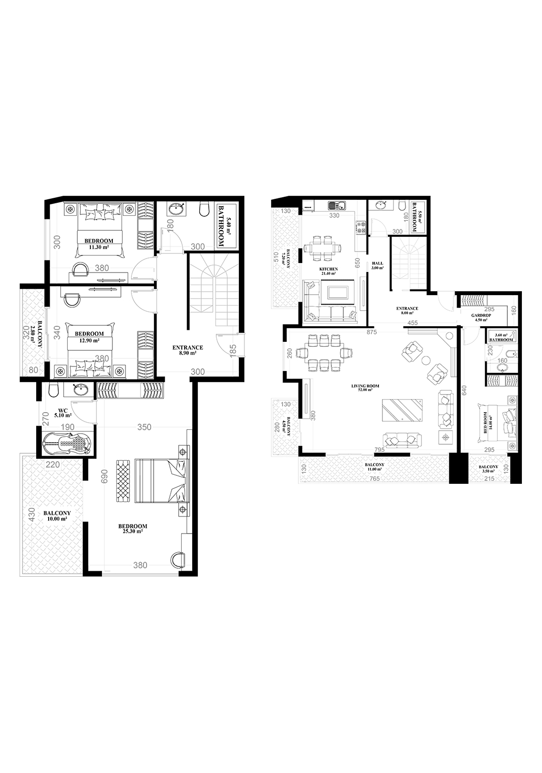 4+2 Duplex for sale in YEKTA ALARA CITY Residence, Mahmultlar, Alanya, Turkey No. 106