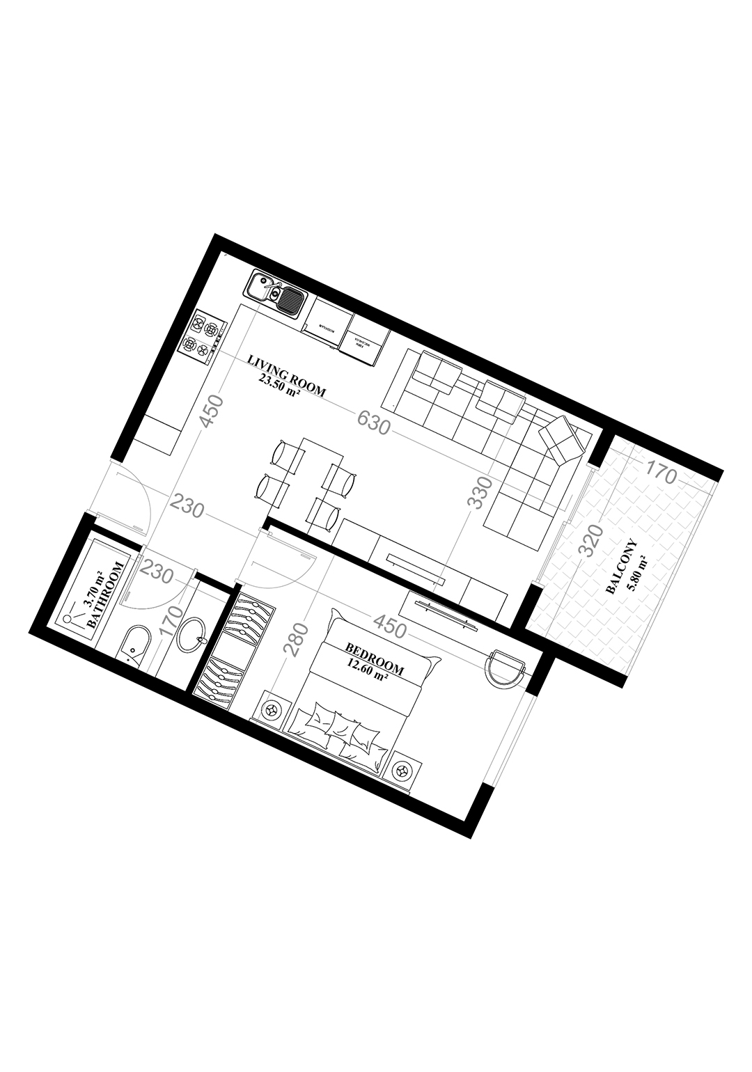 1+1 Apartment for sale in YEKTA ALARA CITY Residence, Mahmultlar, Alanya, Turkey No. 56