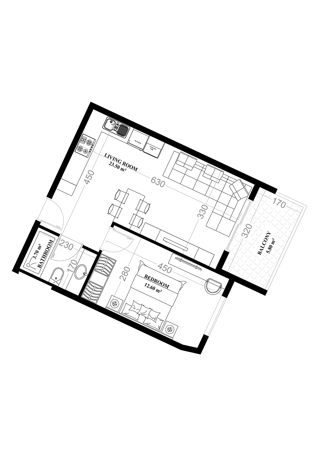 1+1 Apartment for sale in YEKTA ALARA CITY Residence, Mahmultlar, Alanya, Turkey No. 30