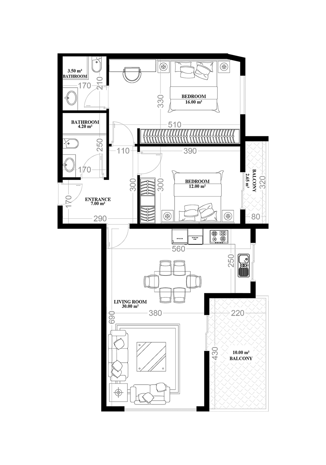 2+1 Apartment for sale in YEKTA ALARA CITY Residence, Mahmultlar, Alanya, Turkey No. 13