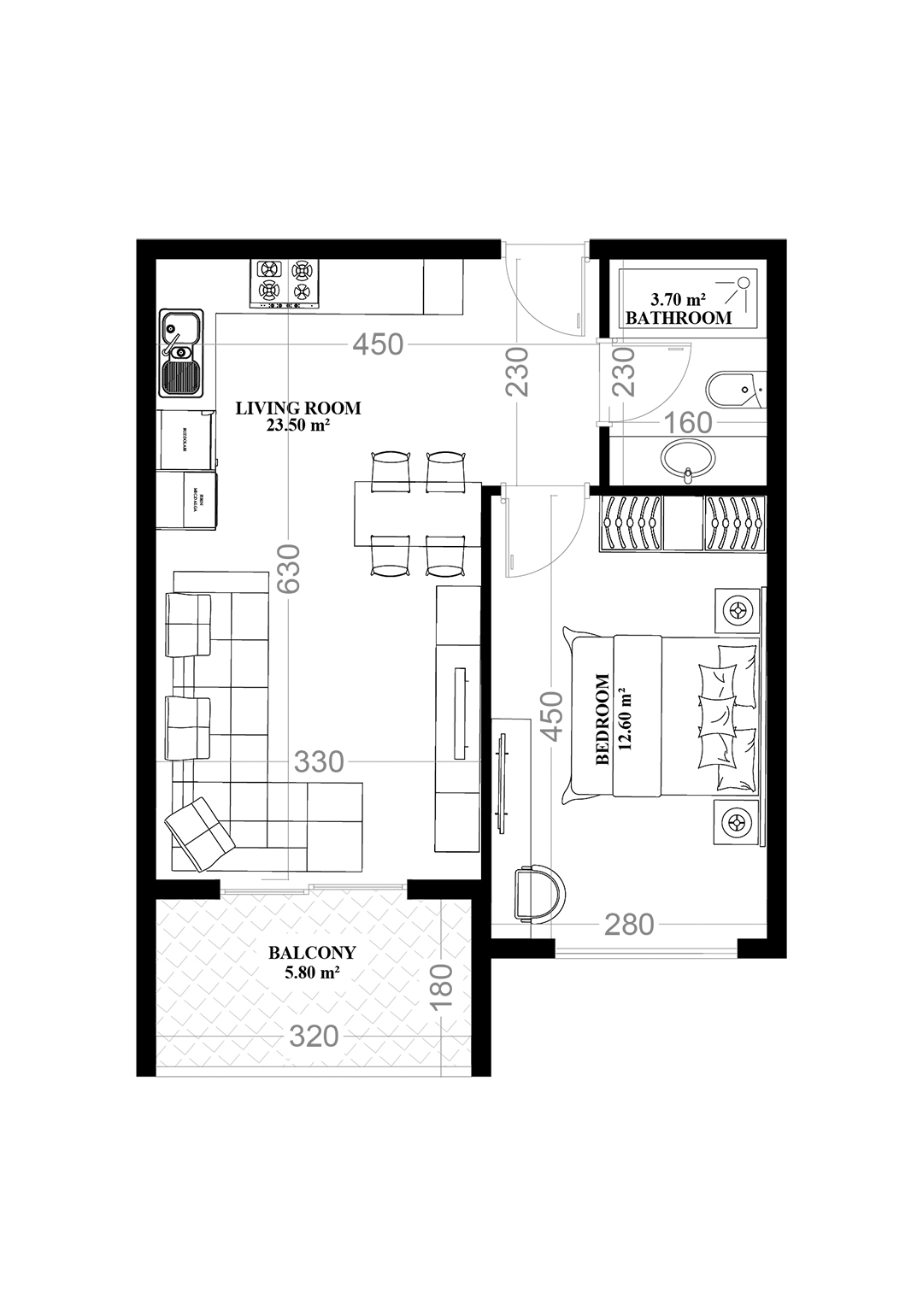 1+1 Apartment for sale in YEKTA ALARA CITY Residence, Mahmultlar, Alanya, Turkey No. 68