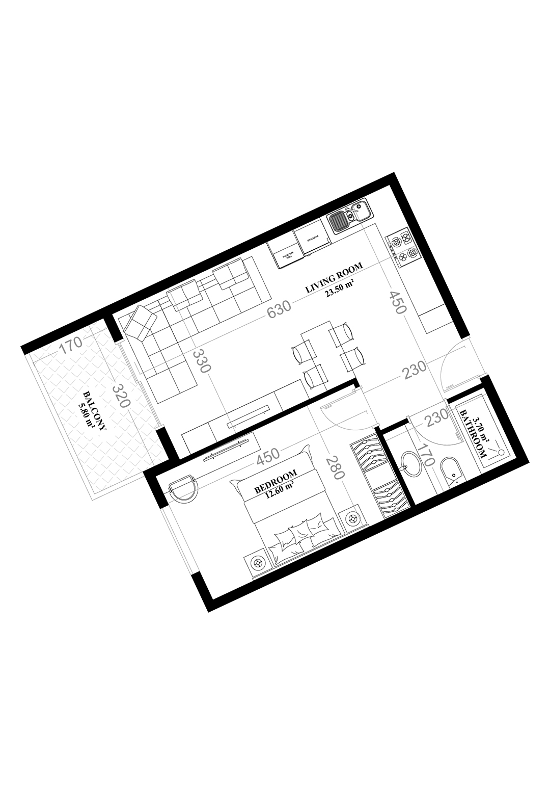 1+1 Apartment for sale in YEKTA ALARA CITY Residence, Mahmultlar, Alanya, Turkey No. 8