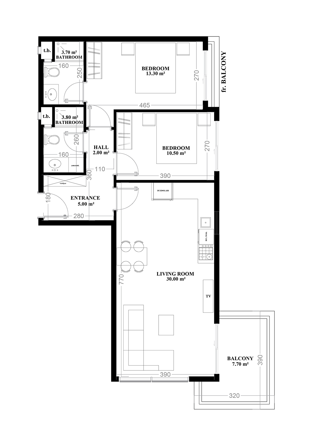 2+1 Apartment for sale in Building A, Yekta Blue V Residence, Mahmultlar, Alanya, Turkey No. 46