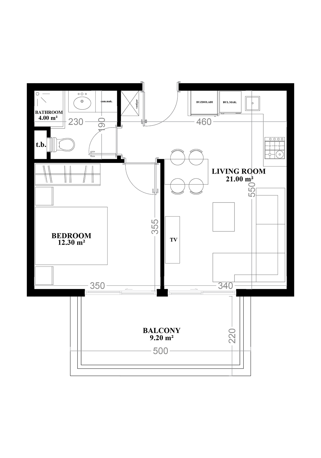1+1 Apartment for sale in Building A, Yekta Blue V Residence, Mahmultlar, Alanya, Turkey No. 7