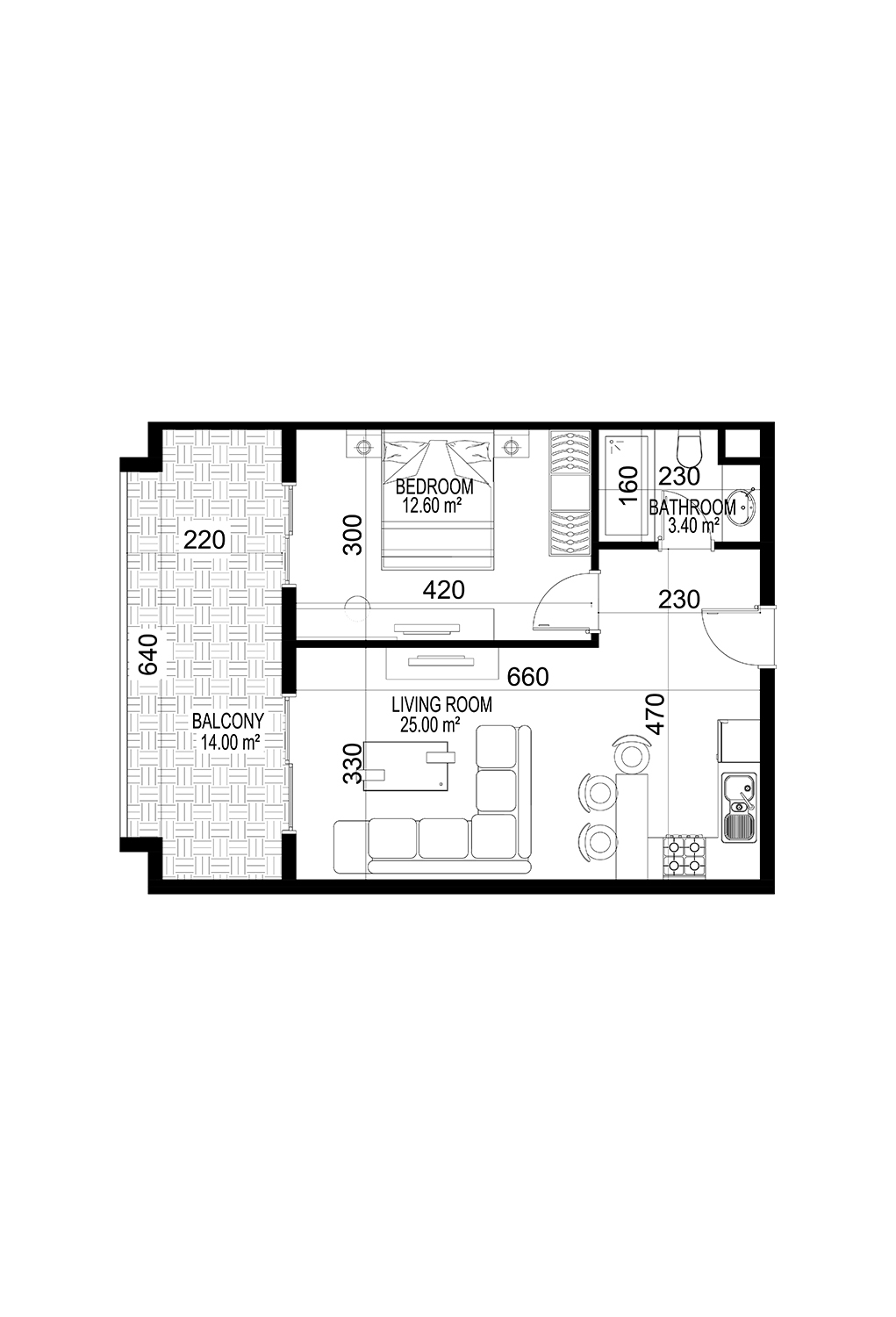 1+1 Apartment for sale in Building C, Yekta Kingdom Premium, Mahmultlar, Alanya, Turkey No. 141