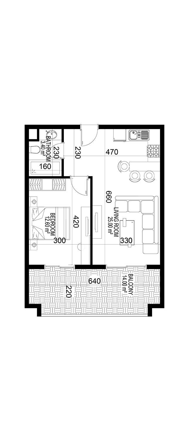 1+1 Apartment for sale in Building C, Yekta Kingdom Premium, Mahmultlar, Alanya, Turkey No. 145