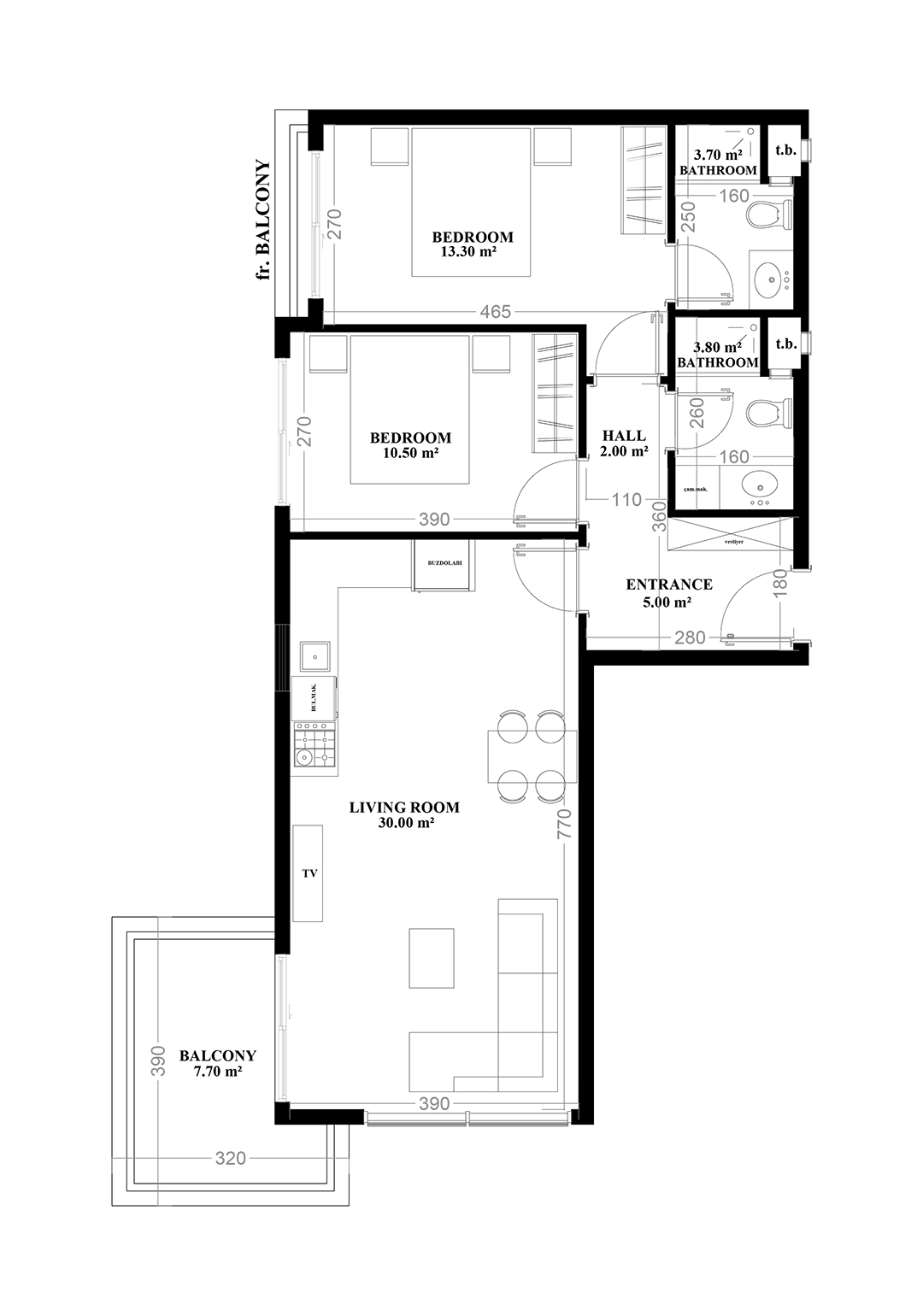 2+1 Apartment for sale in Building A, Yekta Blue V Residence, Mahmultlar, Alanya, Turkey No. 3