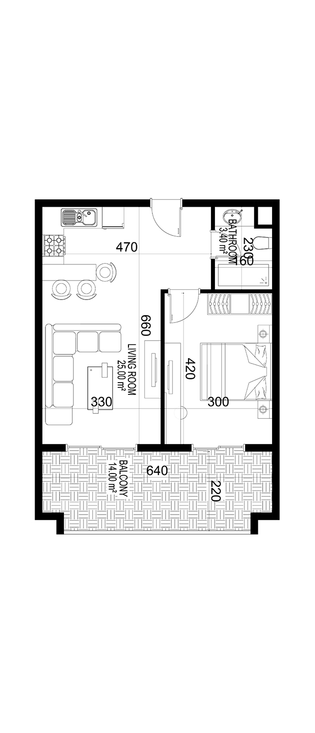 1+1 Apartment for sale in Building C, Yekta Kingdom Premium, Mahmultlar, Alanya, Turkey No. 90