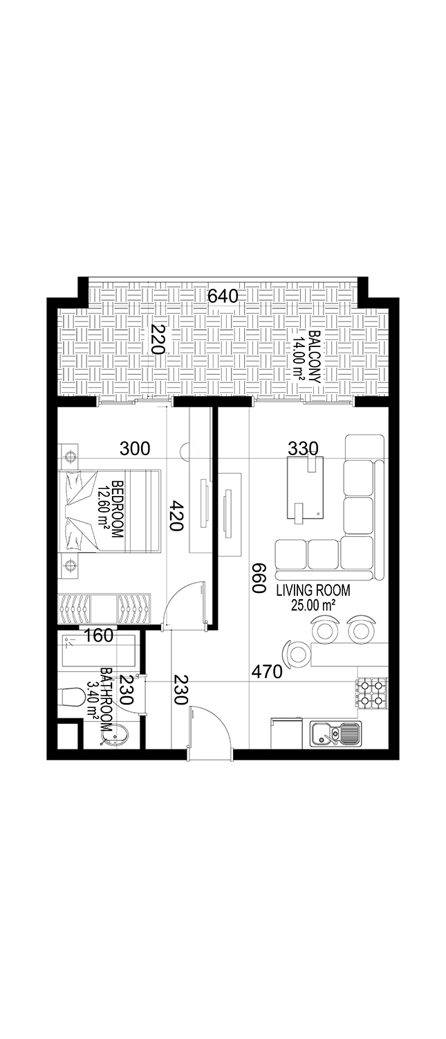 1+1 Apartment for sale in Building C, Yekta Kingdom Premium, Mahmultlar, Alanya, Turkey No. 139