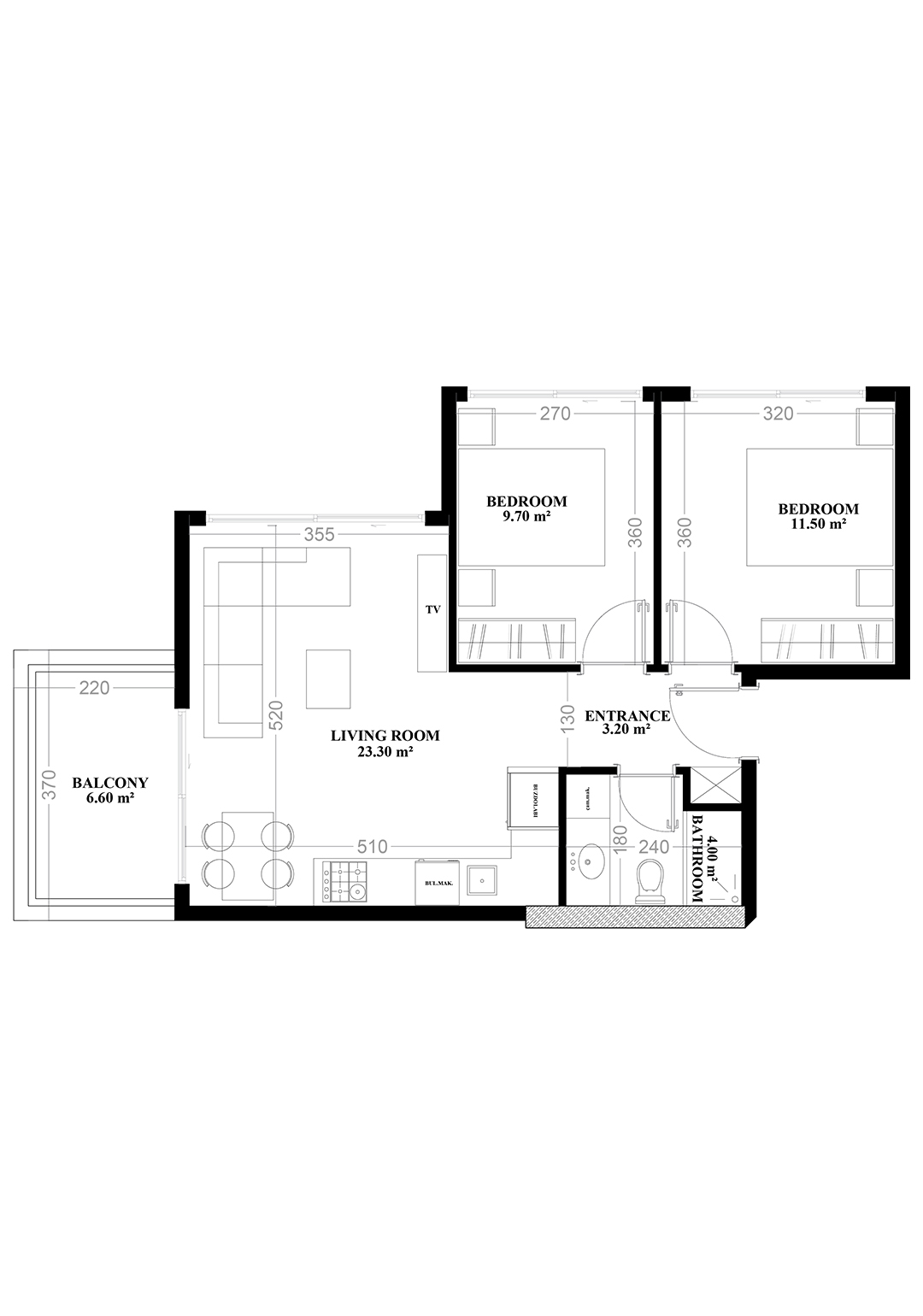 2+1 Apartment for sale in Building A, Yekta Blue V Residence, Mahmultlar, Alanya, Turkey No. 19