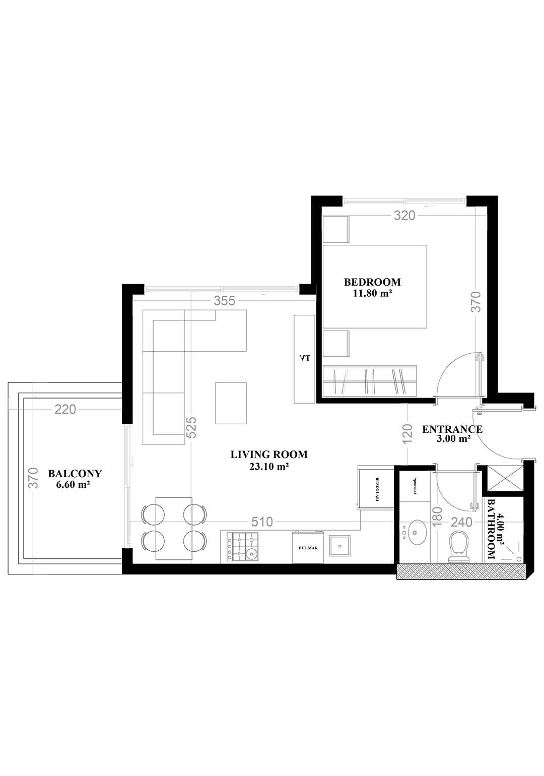 1+1 Apartment for sale in Building B, Yekta Blue V Residence, Mahmultlar, Alanya, Turkey No. 26
