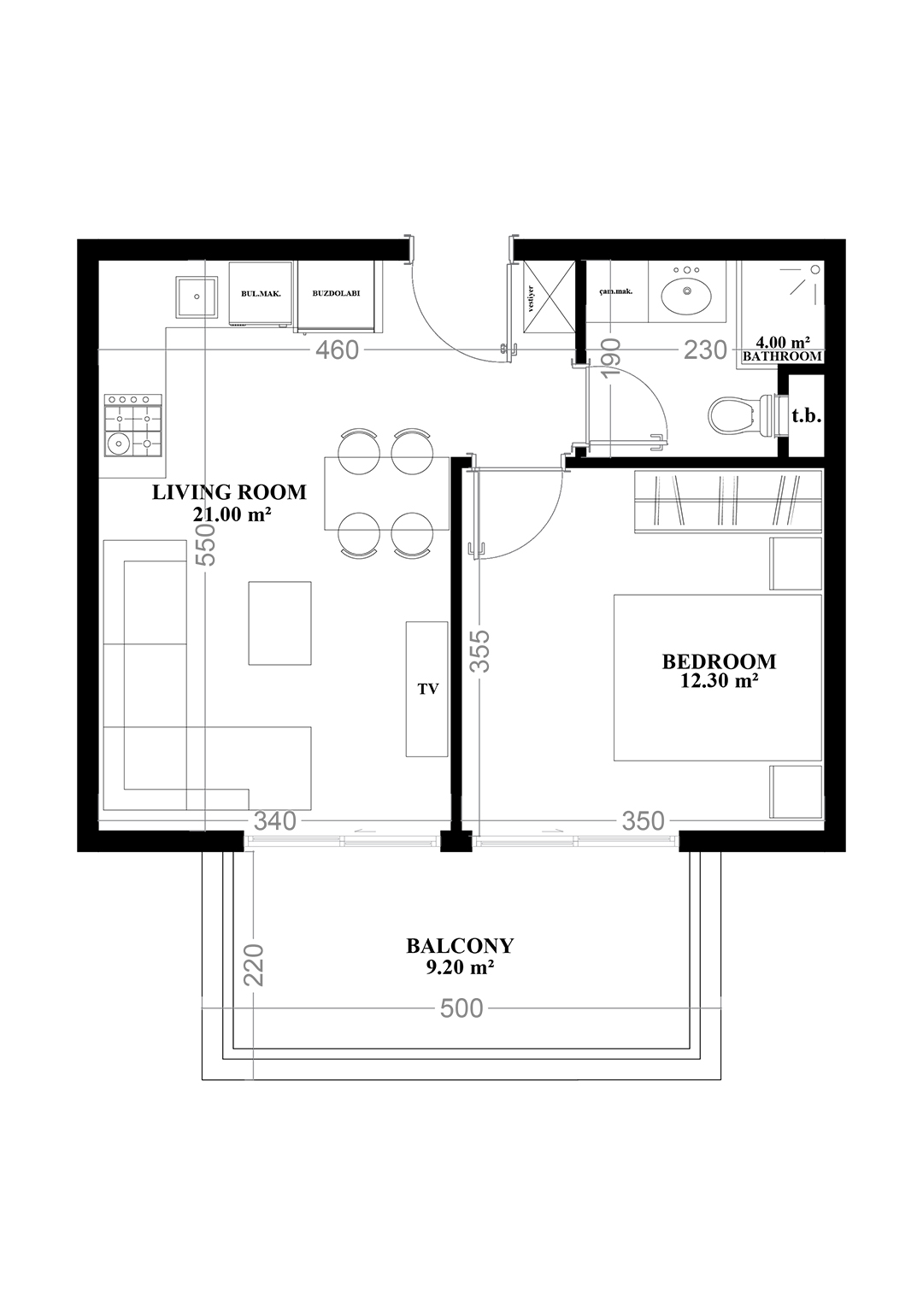 1+1 Apartment for sale in Building B, Yekta Blue V Residence, Mahmultlar, Alanya, Turkey No. 44
