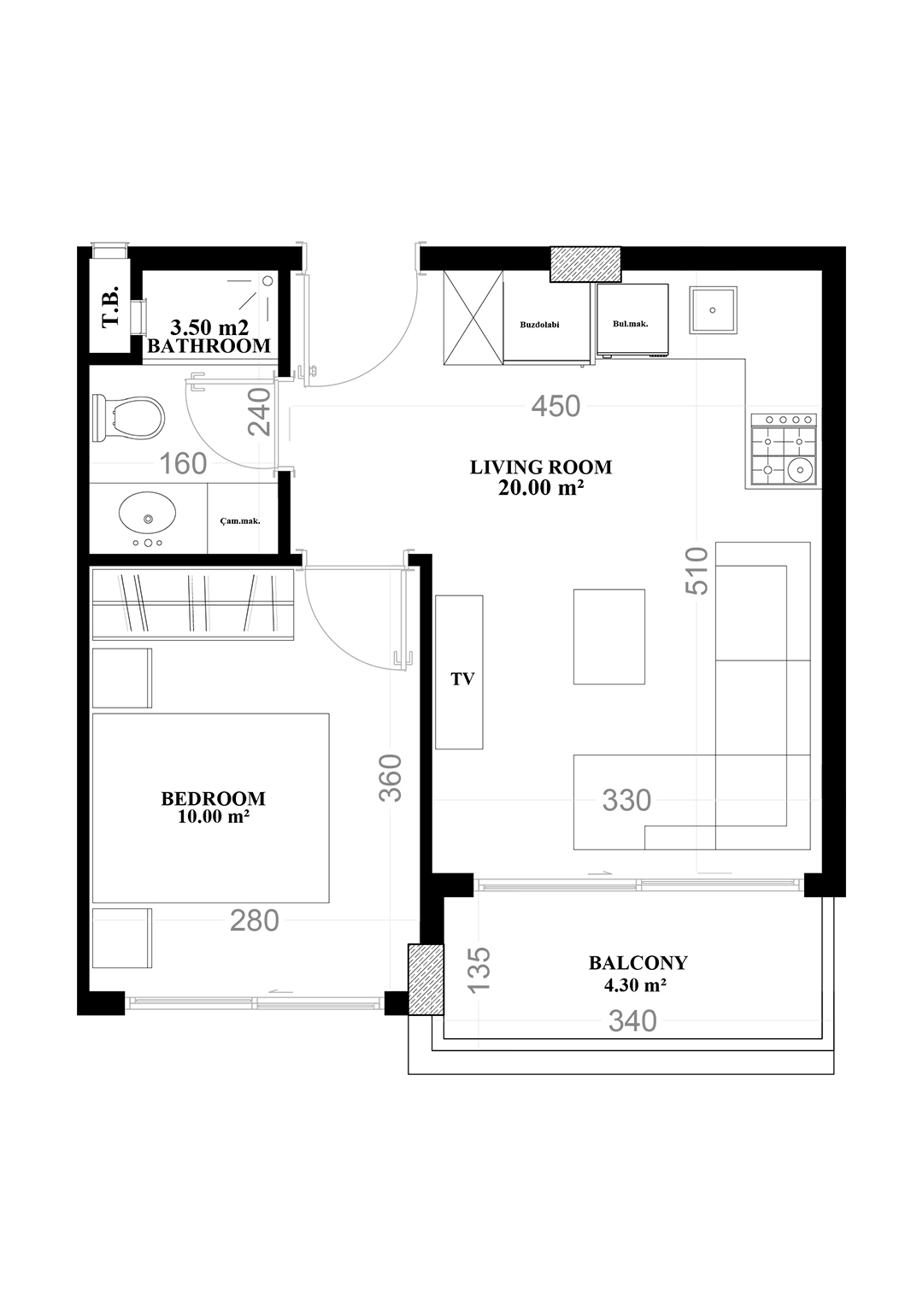 1+1 Apartment for sale in Building C, Yekta Blue V Residence, Mahmultlar, Alanya, Turkey No. 6