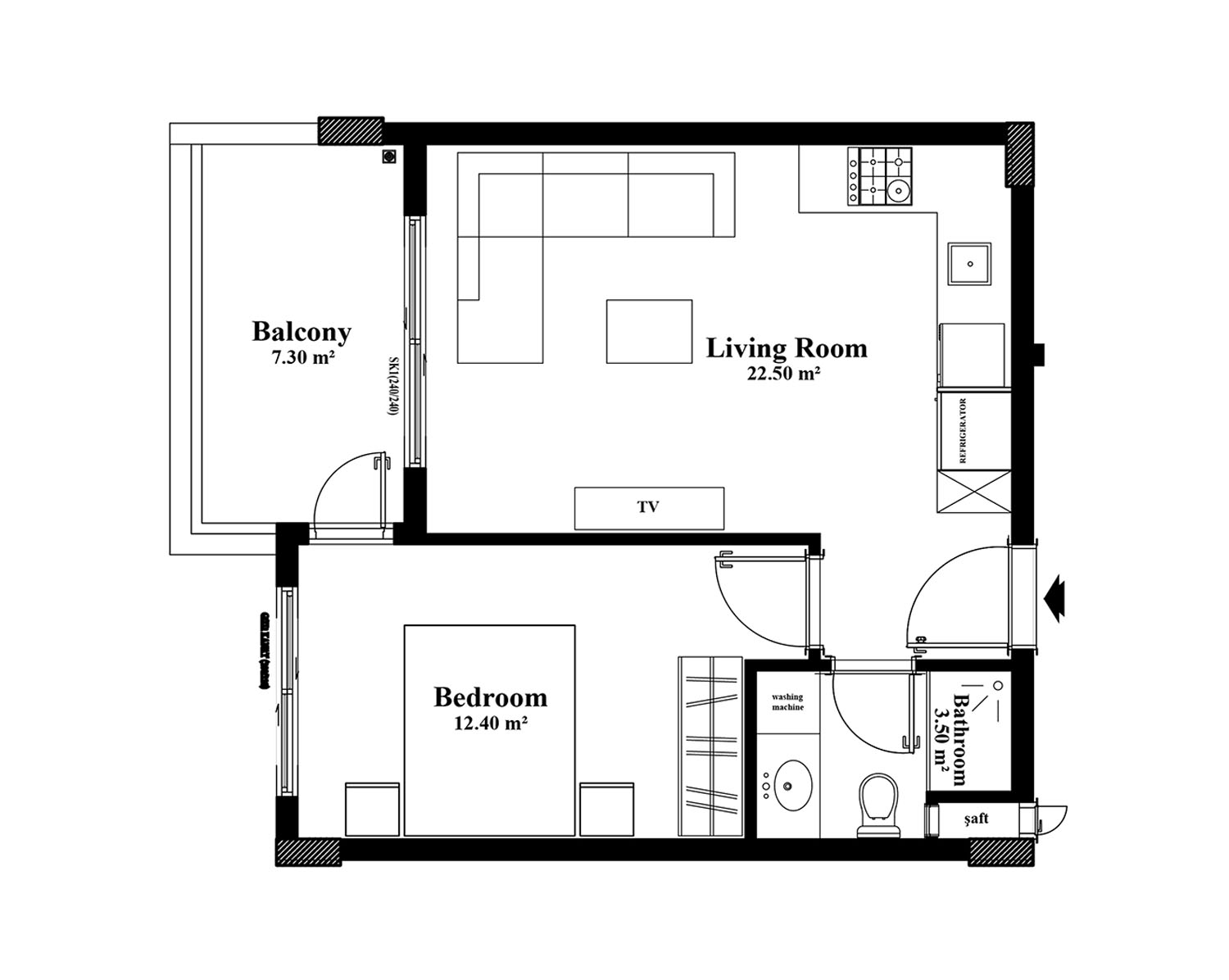 1+1 Apartment for sale in Yekta Blue IV Residence, Mahmultlar, Alanya, Turkey No. 69