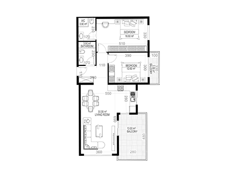 2+1 Apartment for sale in Yekta Sungate Residence, Gazipasa, Turkey No. 48
