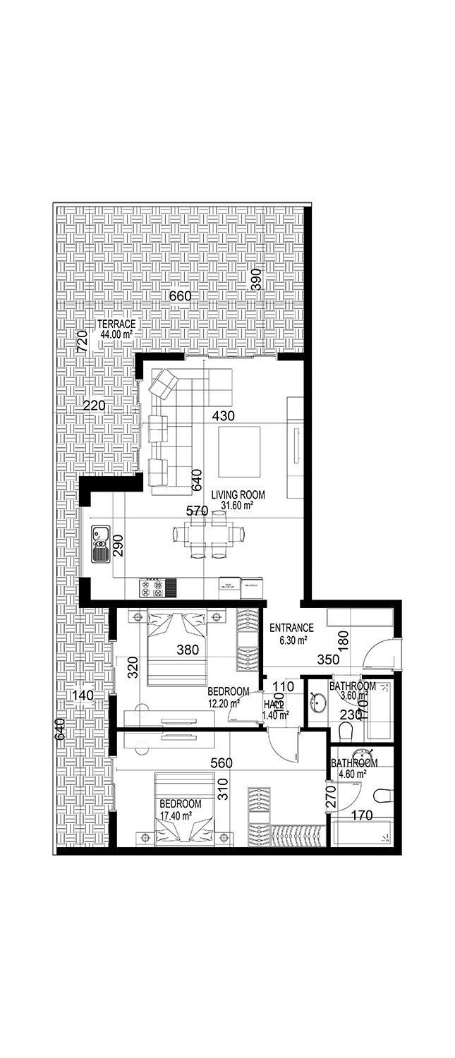 2+1 Apartment for sale in Building C, Yekta Kingdom Premium, Mahmultlar, Alanya, Turkey No. 2