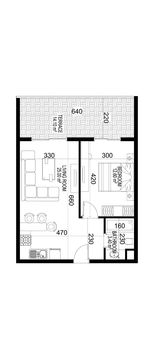 1+1 Apartment for sale in Building C, Yekta Kingdom Premium, Mahmultlar, Alanya, Turkey No. 14